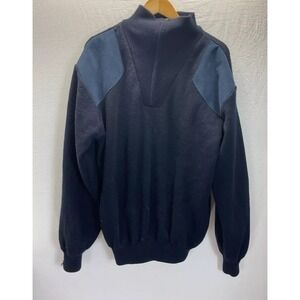 Barbour Storm 1/2 Zip Waterproof Wind Proof Sweater Navy Blue Scotland wool  XL